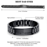 P. BLAKE Fathers Day Gift for Dad from Son Daughter, Stainless Steel Watch Bracelet Birthday Best Dad Ever Presents Jewelry for Daddy Papa Father