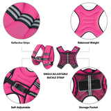 APEXUP Weighted Vest with 5lbs/10lbs/15lbs/20lbs/25lbs/30lbs Weights and Reflective Stripe, Weight Vest Men Women for Workout, Strength Training, Running (Pink, 5lbs)
