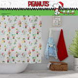Franco Peanuts Holiday Christmas Bath Microfiber Shower Curtain, 72x72, (Officially Licensed Product)