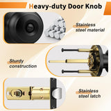 Probrico Bathroom Door Knobs, 10 Pack Interior Door Handles Privacy Function, Keyless Doorknob for Bedroom Bath, Matte Black Finish Door Knob with Solid Latch