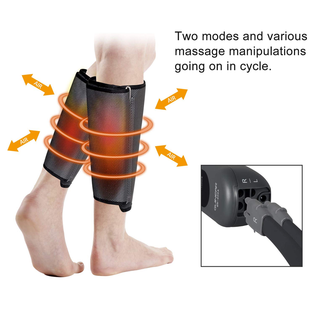 QUINEAR Leg Massager, Air Compression Calf Wraps Massager for Leg Circulation and Swelling Pain Relief 2 Modes 3 Intensities