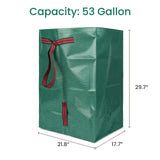 53 Gallon Yard Bags, 2-Pack Reusable Yard Waste Bags, Dustpan Design Leaf Bags for Yard Waste, Grass, Lawn Trash