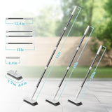 Floor Scrubber, Stainless Steel Wire Scrub Brush with Long Handle, Sturdy, Durable, and Corrosion-Resistant, Outdoor Surface Cleaning for Concrete Patios, Deck, Garden, Garage