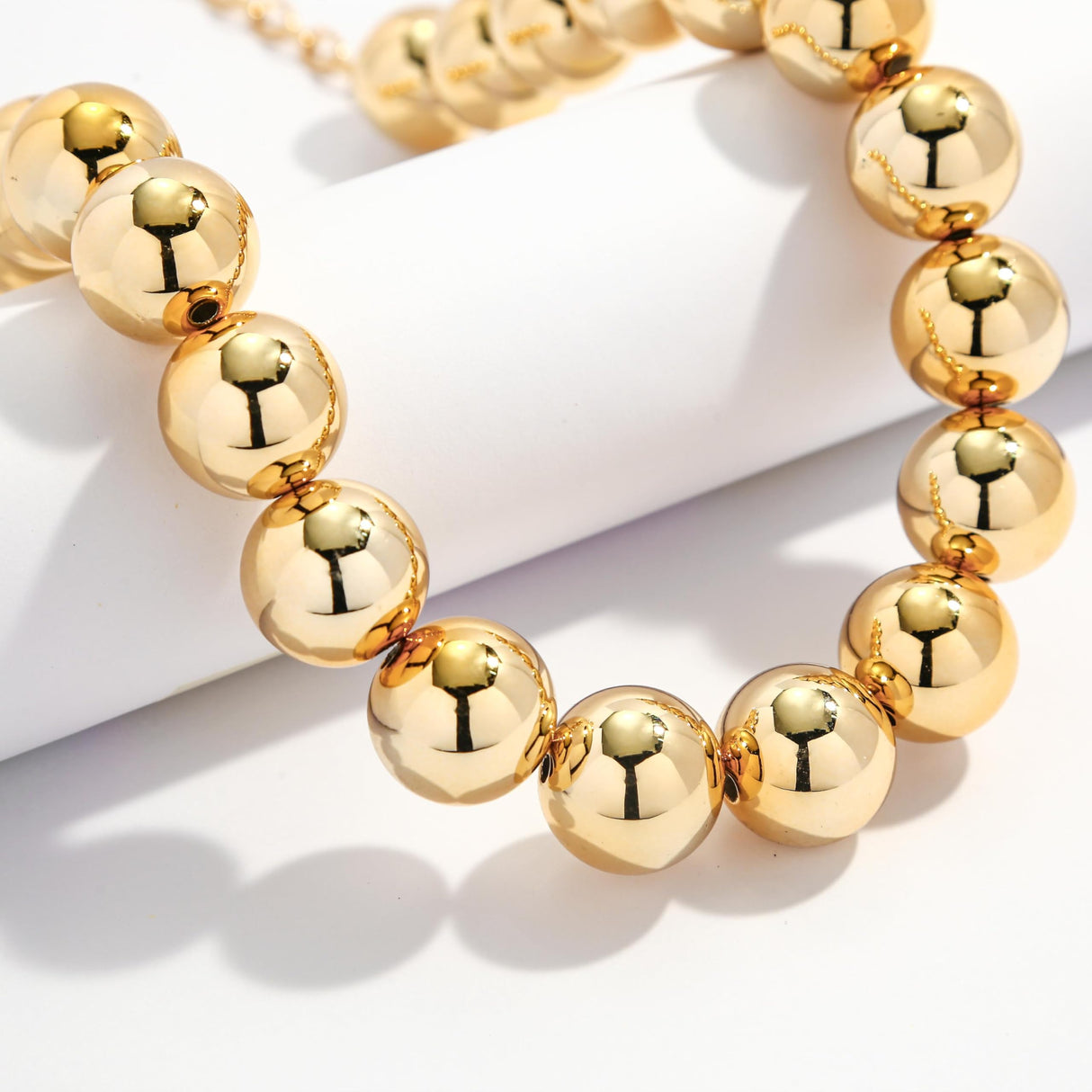 LILIE&WHITE Chunky Gold Beaded Necklaces for Women