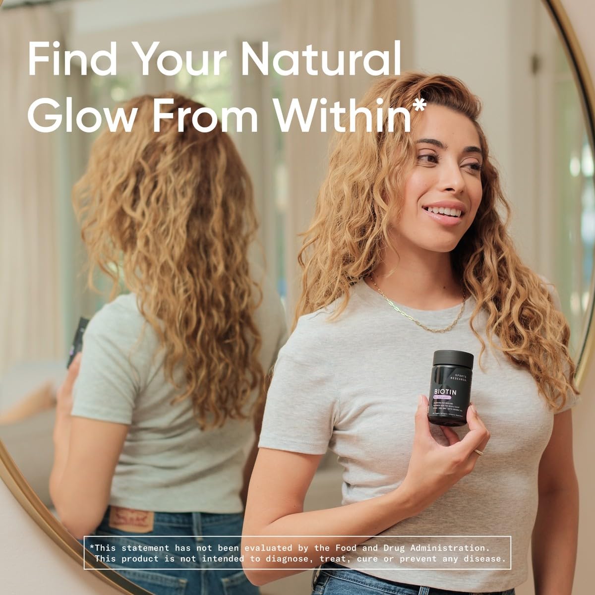 Sports Research Extra Strength Vegan Biotin (Vitamin B) Supplement with Organic Coconut Oil - Supports Keratin for Healthier Hair & Skin - Great for Women & Men - 5,000mcg, 120 Veggie Softgel Capsules