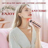 INTEO Microcurrent Facial Device, 3 Modes Red Light Therapy for Face and Neck, Skin Care Facial Massager Perfect Gifts for Women Men (Gold)