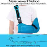 KONSEDIK Kids Arm Sling for left and right,Breathable Kids Medical Shoulder Sling with pocket,for Pediatric Rotator Cuff Injury,Arm,Wrist,Elbow,Clavicle Fracture Post-Surgery(Blue,X-Small)