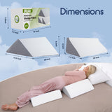Wedge Pillow for Back Pain Relief: Bed Wedges Pillow for Sleeping (3 in 1) Elevated Pillows Memory Foam Triangle Support for Acid Reflux Post Surgery Body Positioners Pregnancy Side Sleepers Knee