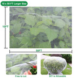 KLEWEE 10 x 50 FT Garden Mesh Netting, Ultra Fine Mesh Plant Netting Covers