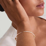 NOKMIT Two-Tone Stackable Bangle for Women High Polished Thin Interlocking Stainless Steel Bracelets Classic Plain Non-Tarnish Gold&Silver Mixed Metal 1PC/3PCS (1pc, 8.0inch)