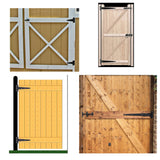 HLMOptimo Heavy Duty T Hinge Tee T Strap Shed Gate Barn Fence Door Hinge Wrought Rustproof Black (6 pcs, 4 inch)