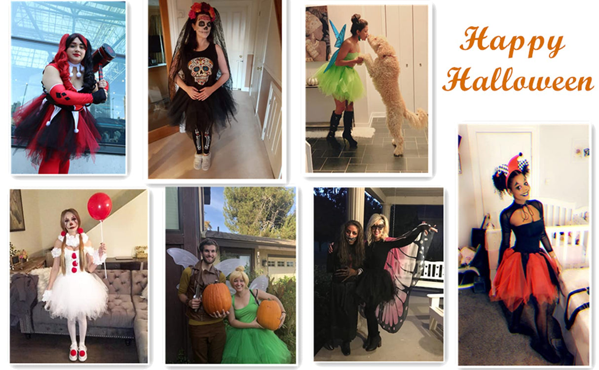 Christmas Black Tutu Skirt for Women 50s Vintage Ballet Bubble Dance Skirts for Cosplay Party Black S