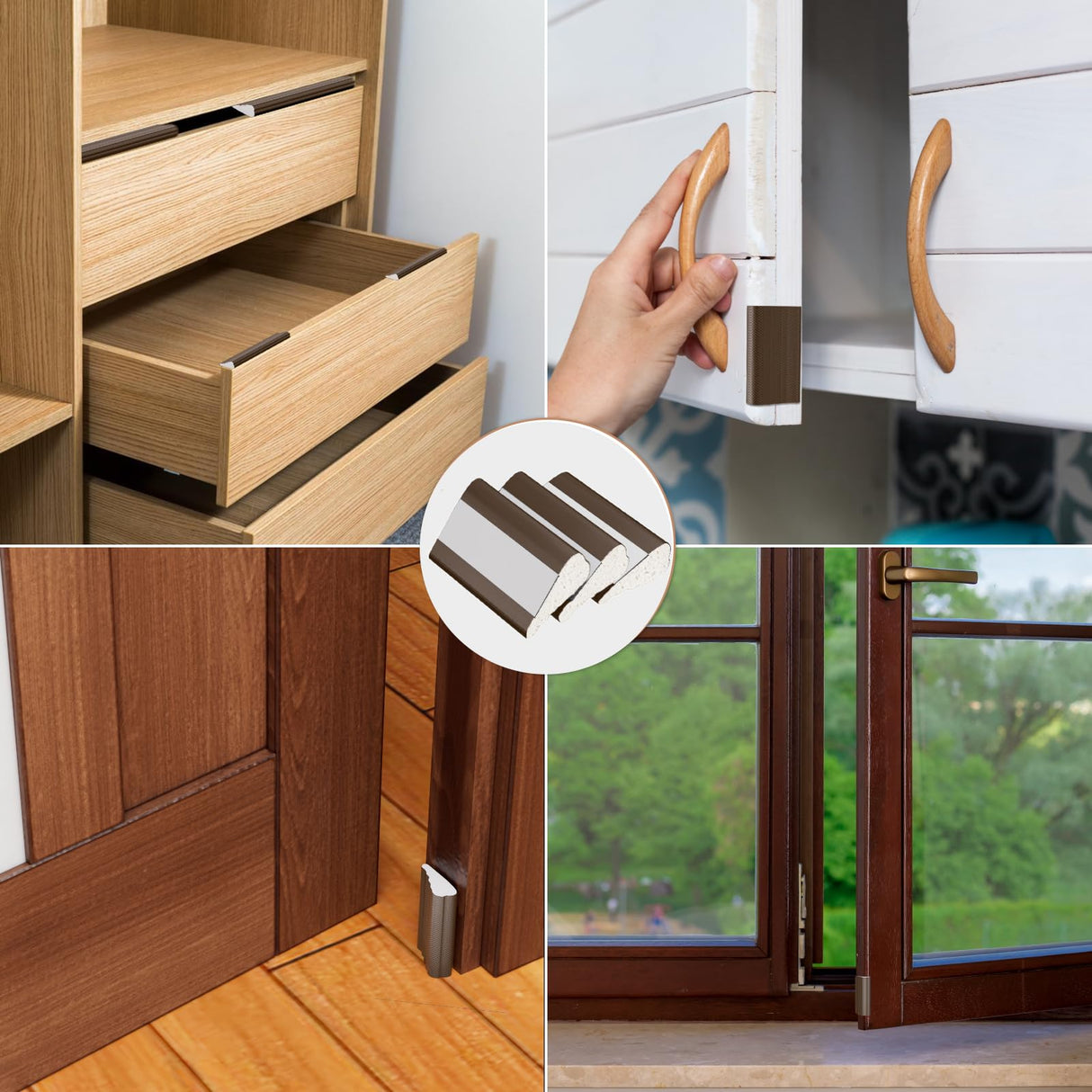 196” Wedge-Shape Foam Window Weather Stripping Door Seal Strip,Soundproofing Frame Insulation Tape for Exterior Front Door,Noise Cancelling Window Inserts,Door Gap Filler Light Blocker,Brown