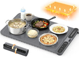Potahouse Food Warming Mat, 5s Fast Heating,Electric Warming Tray with 7 Temp 8 Timer Settings,Rollable & Portable Food Warmer for Parties,Buffet,Home and Travel Use