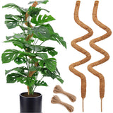 Soupiar 2 Pack 60'' Bendable Moss Pole for Monstera & Pothos - Tall Handmade Coco Coir Plant Support Stakes for Large Climbing Indoor Plants, Potted Houseplant Trellis Accessories