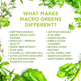 MacroLife Naturals Macro Greens Powder 38 Superfood Probiotic Antioxidant Enzyme & Herbal Supplement Immunity Energy Cleanse - Non-GMO Vegan Gluten-Free Dairy-Free - 30oz (90 Servings)