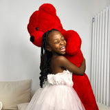 MaoGoLan Giant Teddy Bear Stuffed Animal 47inches,Red Classic Big Teddy Bear Plush Toy,Adorable and Fluffy Teddy Bear Gift for Christmas,Valentines Day,Baby Shower,Birthday,or Long Distance