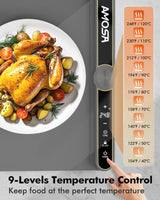 Warming Mat for Food, Fast Heating Electric Food Warmer with 9 Level Temperature and 6 Hours Timer, Extra Large Roll Up Silicone Food Warming Mat, Portable Warming Trays for Buffets Party (Grey)