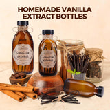 12 Pack 4 oz Vanilla Extract Bottles, Amber Glass Bottle with Twine