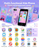 JOYJAM Phone for Kids Age 3-8,Kids Smart Phone for Girls Christmas Birthday Gifts,Toy Phone with Dual Camera Music Player Puzzle Games,Touchscreen Phone Learning Toy for 3 4 5 6 7 8 Year Old Girls