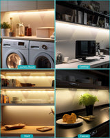 6 Pcs 12 Inch Under Cabinet Lighting Plug-in, Black Shell, Cold White 6000K, Dimmable LED Cabinet Lights with Memory Function, Linkable LED Under Counter Lights for Kitchen, Shelf, Workbench, Cupboard