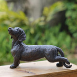 LC LCdecohome Dog Statues Outdoor Dachshund Décor - Wiener Dog Garden Statue Made of Resin Material Sausage Statue Dark Brown 12.75 * 4 * 8.5 inch for Patio Lawn Yard Porch Garden Gift Figurine