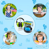 ZOHAN Kids Ear Protection 2 Pack, 25dB NRR Noise Cancelling Headphones for Kids, with Pillowy Pads, for Monster Truck, School, Autism, Sensory, Fireworks, Concerts, Events (Blue+Green)