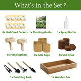 LUOJIBIE Indoor Herb Garden Kit, Complete Herb Starter Growing Kit with Seeds & Tools, Christmas Birthday Gifts for Women Men Mom Dad, House Warming New Home Kitchen Gifts for Girls Boys Plant Lovers