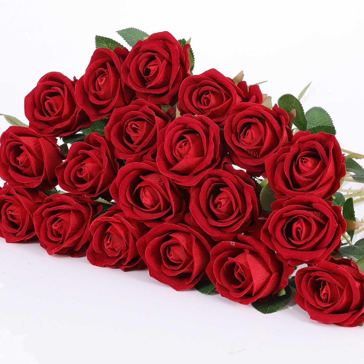 60 Pcs Artificial Roses Bulk Velvet Silk Red Rose Burgundy Roses for Wedding Centerpieces Bridal Bouquet Mohter's Day Valentine's Day Christmas Home Decor (60, Burgundy)