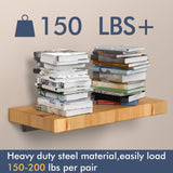 Starunder 6 Pack Floating Shelf Brackets, 6 Inch Heavy Duty Industrial Shelf Bracket, Black Metal L Brackets for Shelves Support DIY(1/5 Inch Thicked)