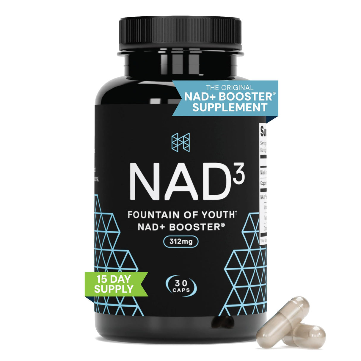 HPN NAD+ Booster – Nicotinamide Riboside Alternative (NAD3) for Men & Women | Anti Aging NRF2 Activator, 312 mg per Serving – Natural Energy Supplement for Longevity & Cellular Health, 30 Veggie Pills