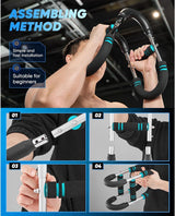 Saker Twister Arm Trainer, 40-100lb Adjustable Chest Workout Equipment, Arm Trainer, Twister Arm Trainer, Portable Power Twister Bar, Detachable Design Fitness Anywhere (Blue)