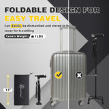 BeneCane Walking Cane for Women Folding Cane for Men with Two Led Lights Quad Cane with Stable Base Lightweight and Adjustable Walking Stick