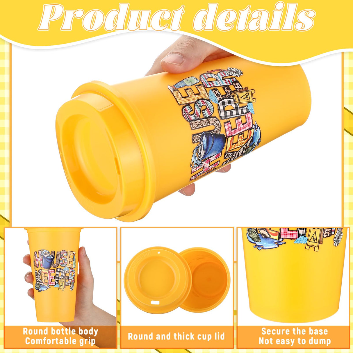 SiliFine 12 Pcs Housekeeping Appreciation Gifts Bulk 16 oz Tumbler with Lids Housekeeper Thank You Cups Reusable Travel Coffee Mug Housekeeper Christmas Gifts for Staff House Cleaner Domestic Worker