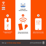 SYLVANIA Wifi LED Smart Light Bulb, A19, 60W, Soft White, Compatible with Alexa and Google Home Only - 4 Pack (75672)