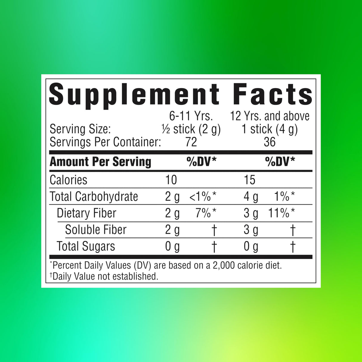 Benefiber On The Go Prebiotic Fiber Supplement Powder for Digestive Health, Daily Powder, Unflavored Stick Packs - 36 Sticks (Pack of 2)