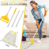 Commercial Industrial Mop Heavy Duty with 3 Replacement Head,Looped-End String Wet Mops with Long Handle for Floor Cleaning, Cotton Mop for Home Garage Office Workshop Warehouse Concrete Floor