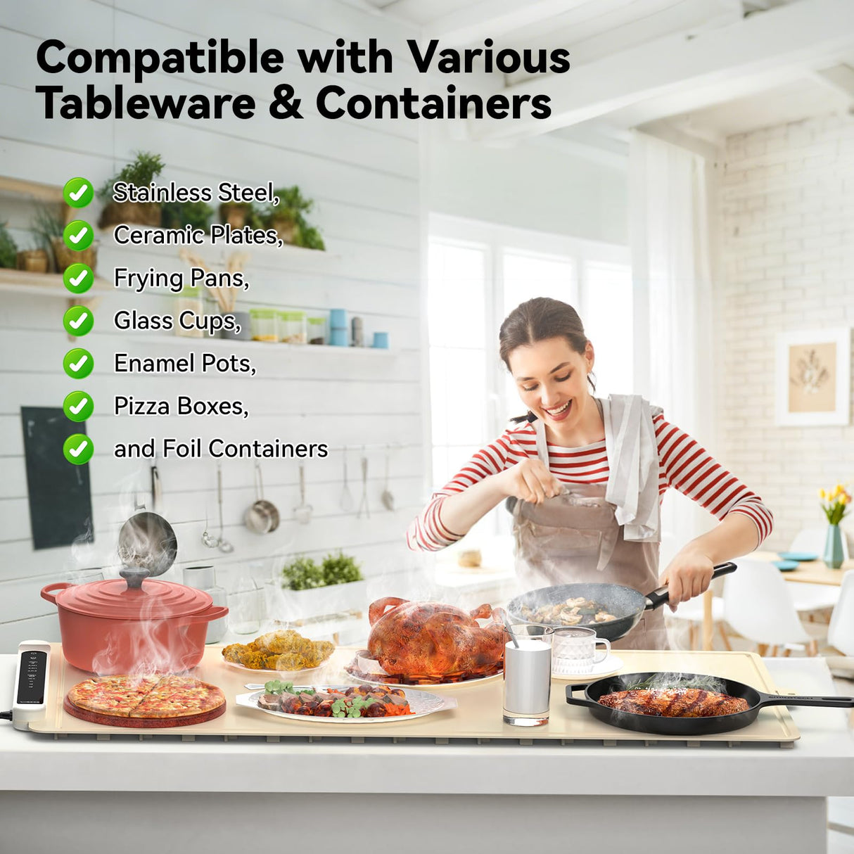 Warming Mat for Food Extra Large: 36"X16" Adjustable Silicone Food Warming Mat Heating Pad Food Warming Pad for Kitchen Counter Warming Trays for Buffets Party Hot Plates for Countertop Gifts Family