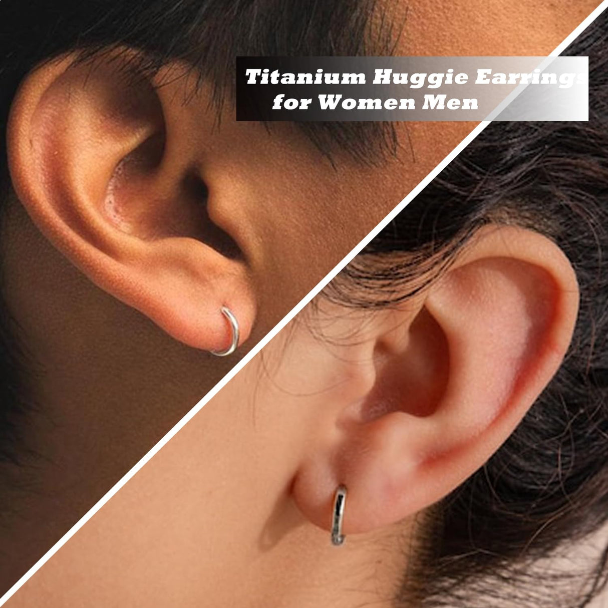 AOEDEJ G23 Titanium Hoop Earrings 18G Small Huggie Hoop Earrings