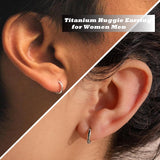 AOEDEJ G23 Titanium Hoop Earrings 18G Small Huggie Hoop Earrings
