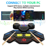 Electronic Drum Set - YUOIOYU Electric Drum Set Roll Up Portable Drum Kit MIDI Practice Drum Pad with Dual Built-in Speaker, Drum Sticks and Pedals, Christmas Birthday Gift for Kids Adult