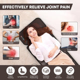 Massage-Mat, Detachable Neck Massager, Full Body Vibration Heating, Massage Pad with 10 Vibrating Motors and 9 Speed Settings for Home Office Use, Brown