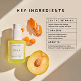 HERBIVORE Nova Brightening Serum for Face – 15% Vitamin C + Turmeric to Visibly Improve the Look of Dark Spots and Even Skin Tone, Plant-based, Vegan, Cruelty-free, 30mL /1 oz