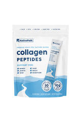NativePath Collagen Peptides Protein Stick Packs - Hydrolyzed Type 1 & 3 Collagen Powder for Skin, Hair, Nails - 30 Servings