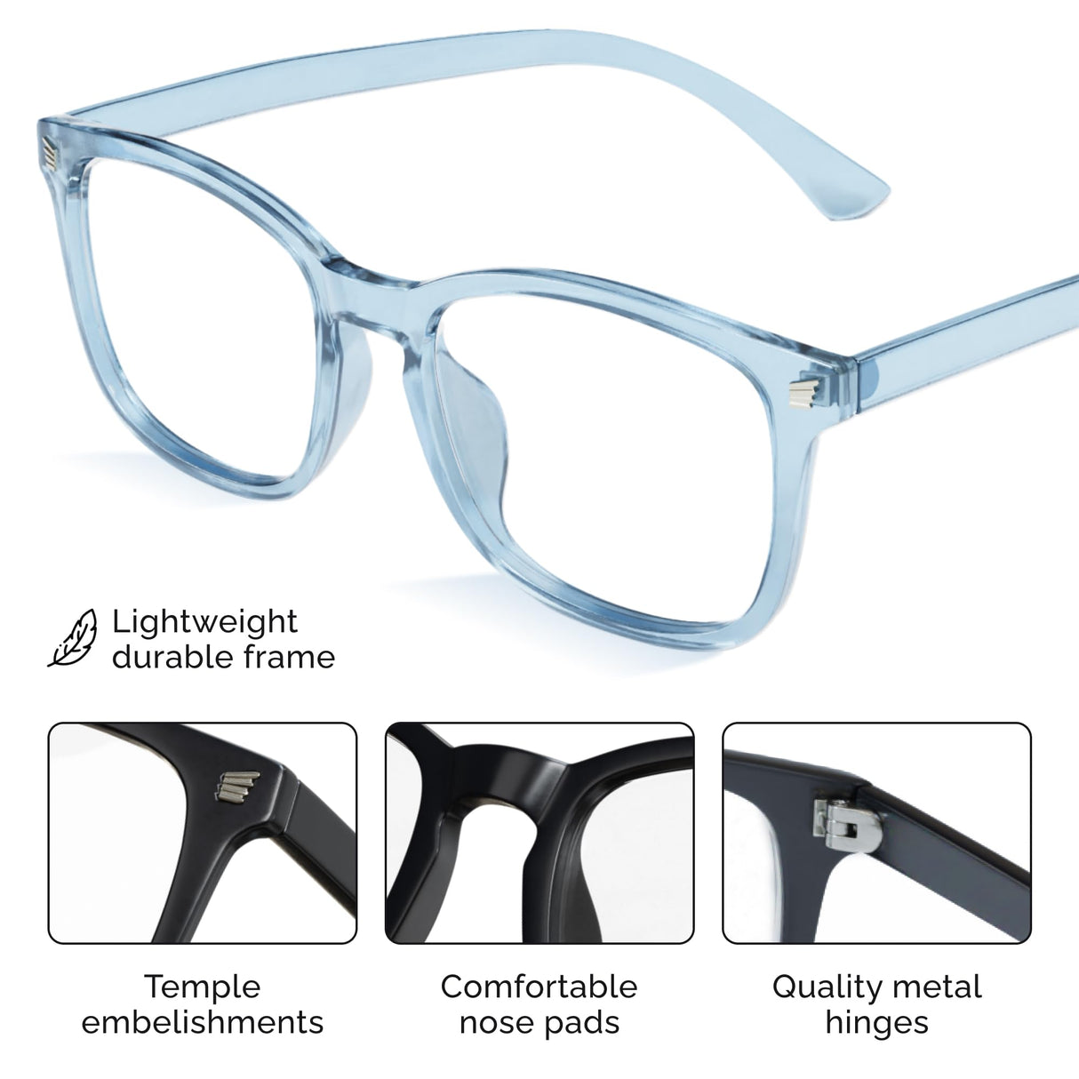 livho High Tech Blue Light Glasses - Advanced up to 99% Blue Light Blocking Computer Glasses - Anti Eyestrain & UV Glare Protection
