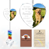 Personalized Pet Memorial Suncatcher - Dog Memorial Gifts for Loss of Dog,Pet Loss Sympathy Gift,Custom Crystal Cat Dog Remembrance Bereavement Gift (Heart Photo)