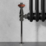 VANCOCO Pipe Tails Antique Brass 15mm X 300mm Radiator Pipe Collars Decoration Floor Plates Black Nickel (Pair)