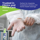 CARE PLUS Vinyl Gloves Clear Extra Large Size 200 Count | Heavy Duty, Non-Sterile, Powder-Free, Latex-Free Rubber | Food Prep, Kitchen & Cleaning Gloves, Ideal for Professional Use