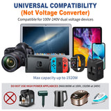 Universal Travel Adapter Fast Charger, All in One Plug Adapter With 2 USB-C PD20W GaN Worldwide Power Adapter International Wall Charger Foldable Plug Converter Travel Essential for Europe UK AUS Asia