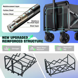280LBS Small Collapsible Folding Wagon Cart Lightweight with 2 Cup Holders